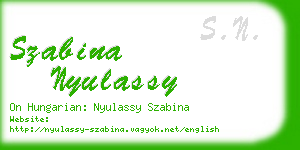szabina nyulassy business card